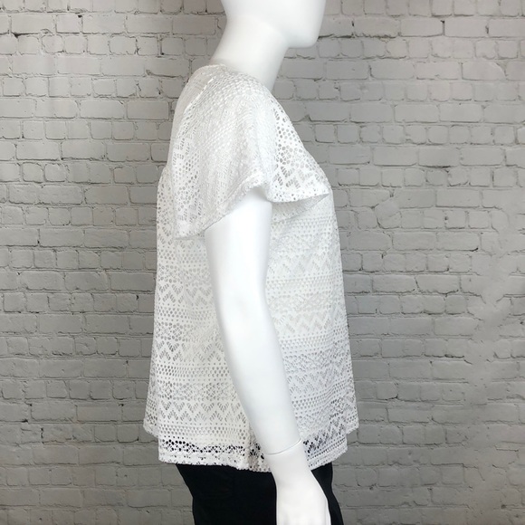 14/16/18 City Chic Serenity White Lace Overlay Top - Picture 4 of 5